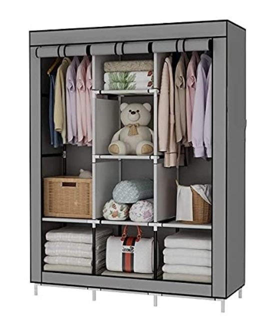 3 Column Cloth Wardrobe. Portable Fabric Wardrobe for Clothes