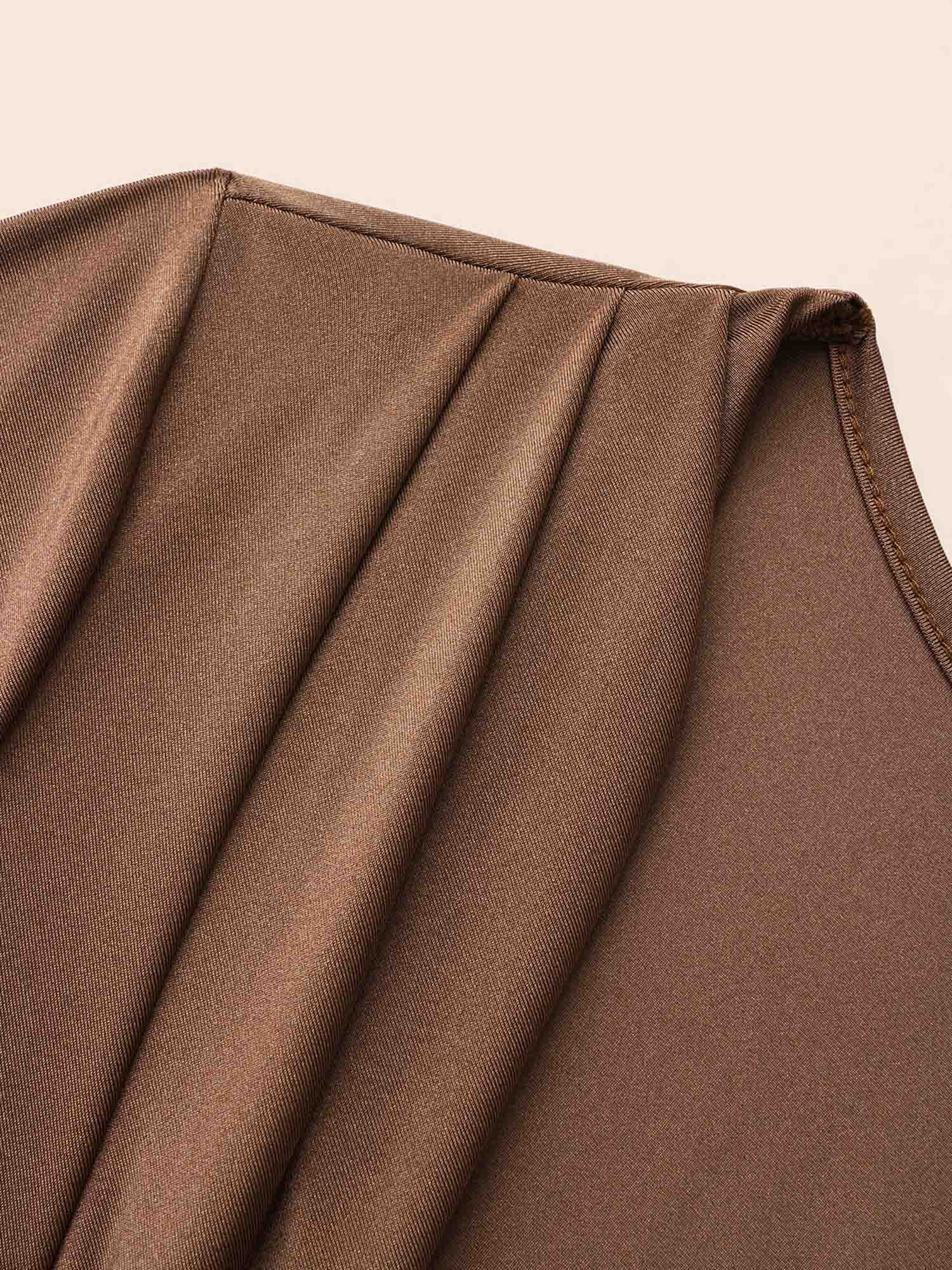 Solid Cowl Neck Bodycon Dress