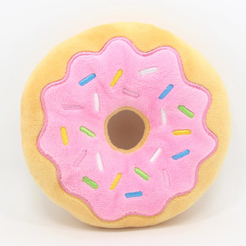 Cute BB Name Acoustic Generator PP Cotton Christmas Donuts Pet Toys