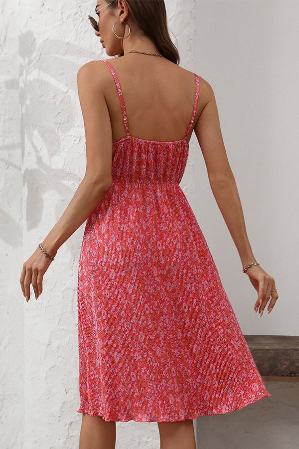 Fashion Floral Print Sleeveless Casual Dress