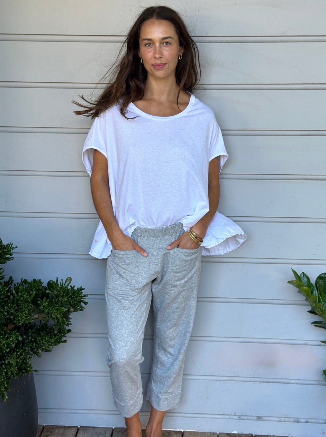 darcy capri pants  - misty knit
