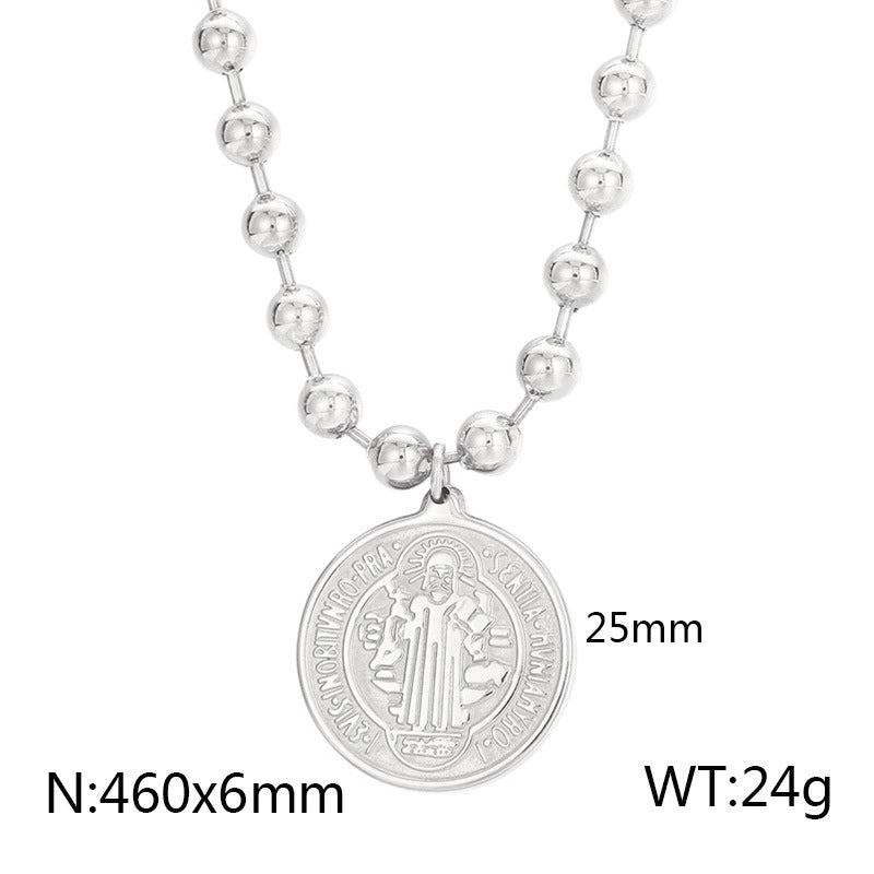 Stainless Steel Titanium Steel 18K Gold Plated Minimalist Plating Human Round Bracelets Necklace