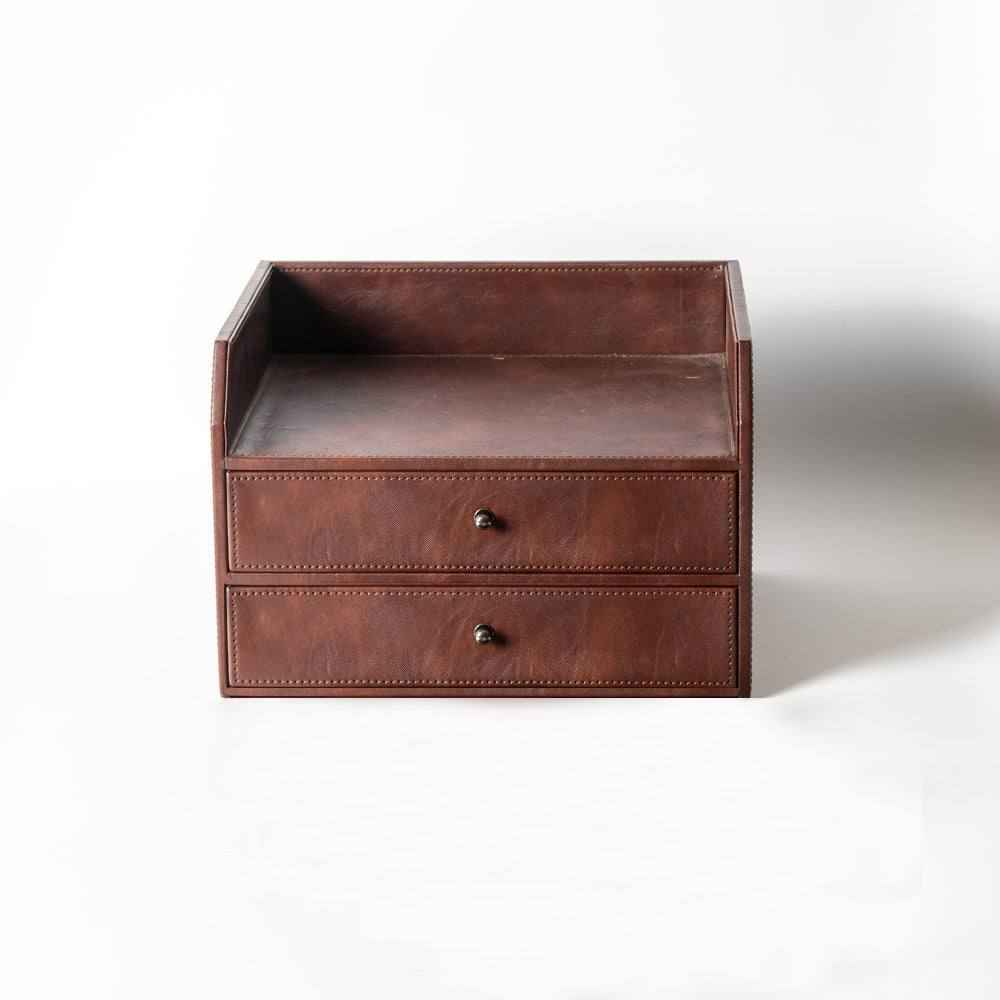 Savoy Organiser with Drawers - Brown