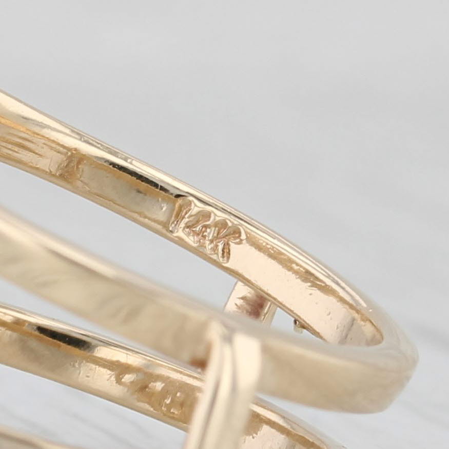 0.20ctw Diamond Ring Guard Jacket 14k Yellow Gold Size 6.5 Bridal
