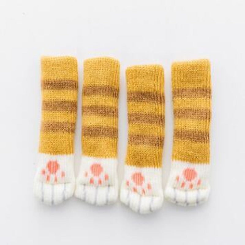 4pcs Knitting Cat Leg Chair Socks