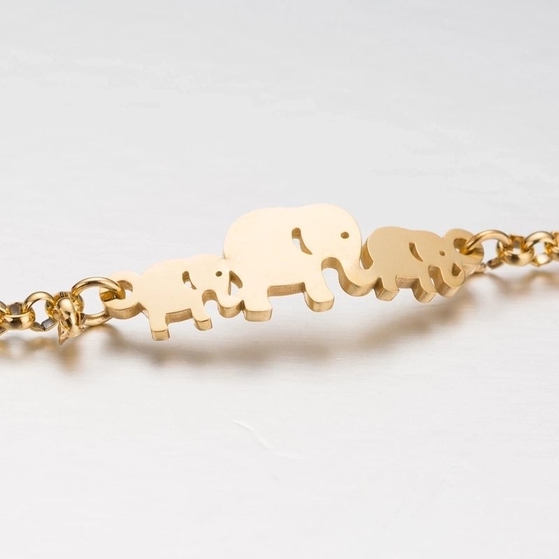 Women's Fashion Heart Butterfly Elephant Stainless Steel No Inlaid Bracelets Plating Stainless Steel Bracelets