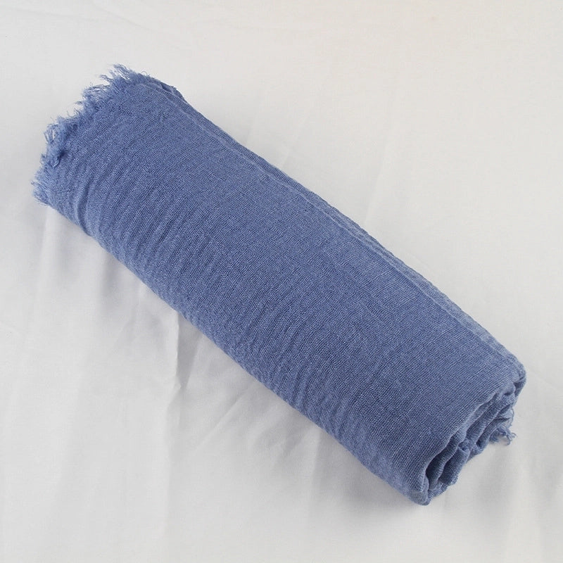 Women's Elegant Lady Minimalist Solid Color Cotton And Linen Scarf