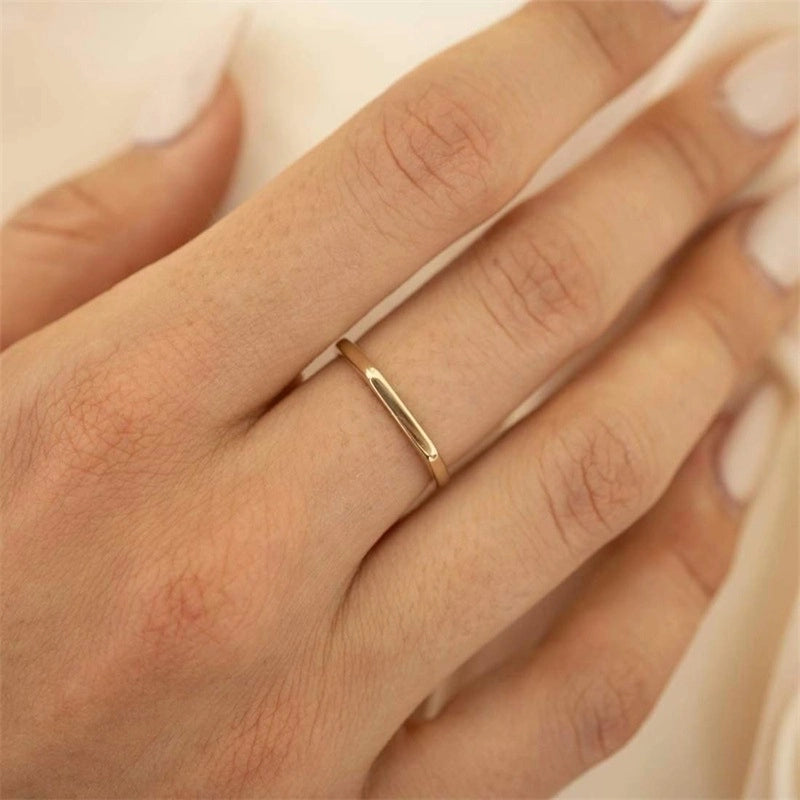 Minimalist Solid Color Stainless Steel Plating Rings 1 Piece