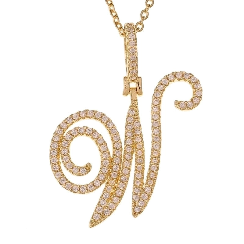 Zircon 26 English Letter Pendant Copper Necklace