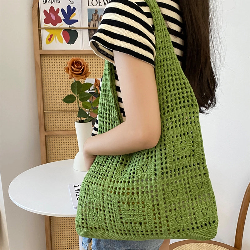Women's Vintage Style Solid Color Polyester Shopping Bags