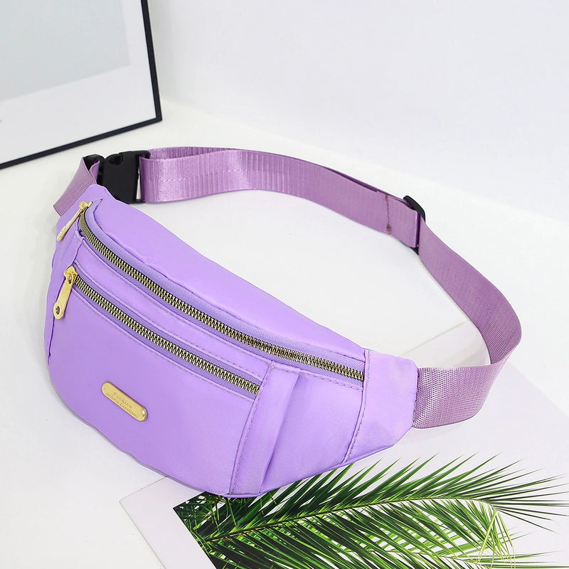 Women's Streetwear Solid Color Nylon Waist Bags