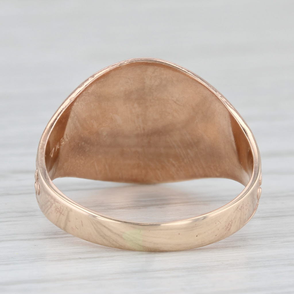 Old English Letter Initial F Signet Ring 10k Rose Gold Size 8