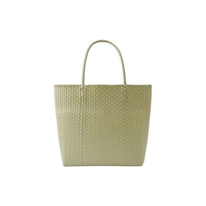 Women's Large PVC Solid Color Streetwear Square Open Handbag