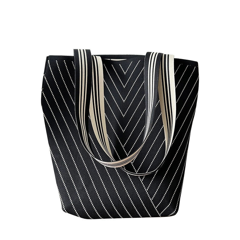 Women's Large Polyester Printing Classic Style Square Open Straw Bag