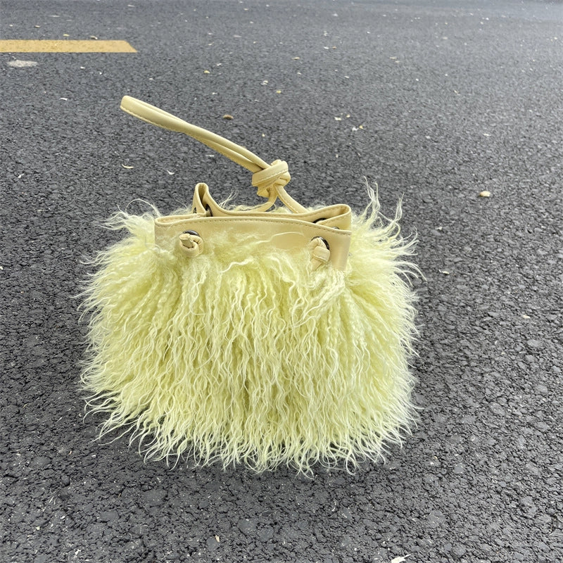 Women's Medium All Seasons Plush Basic Bucket Bag