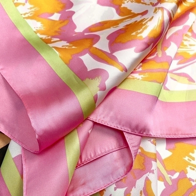 Women's Sweet Flower South  Satin Silk Scarves
