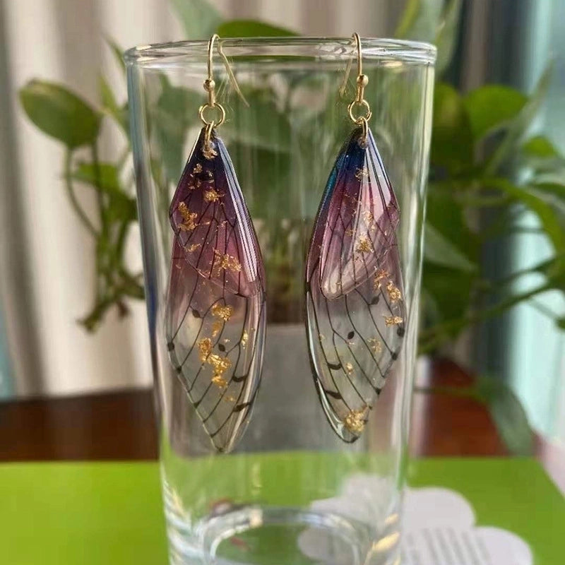 1 Pair Minimalist Wings Copper Epoxy Women's Drop Earrings
