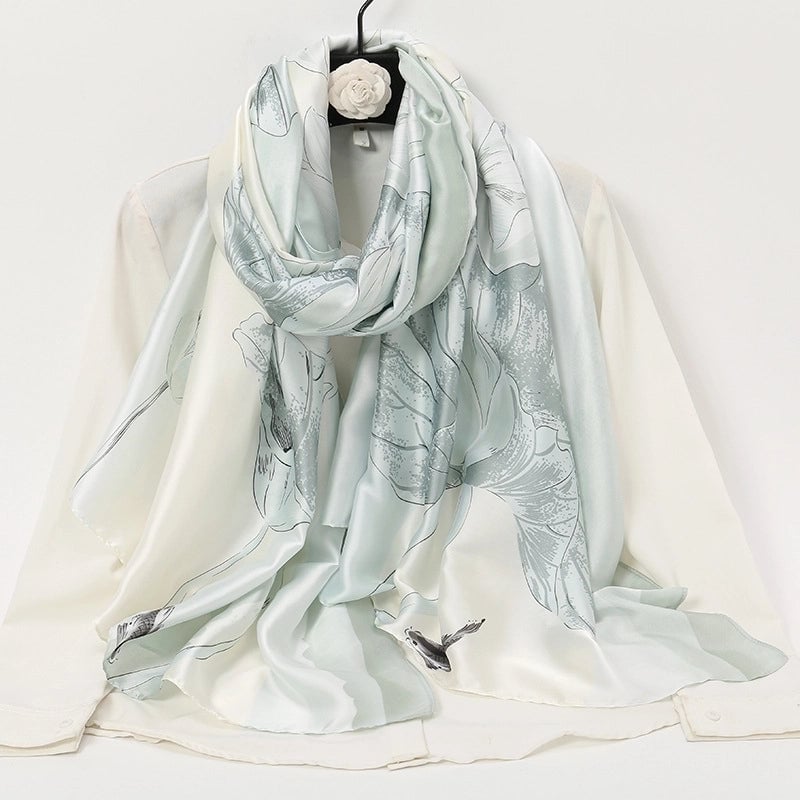 Women's Lady Flower Cloud Brocade Printing Scarf