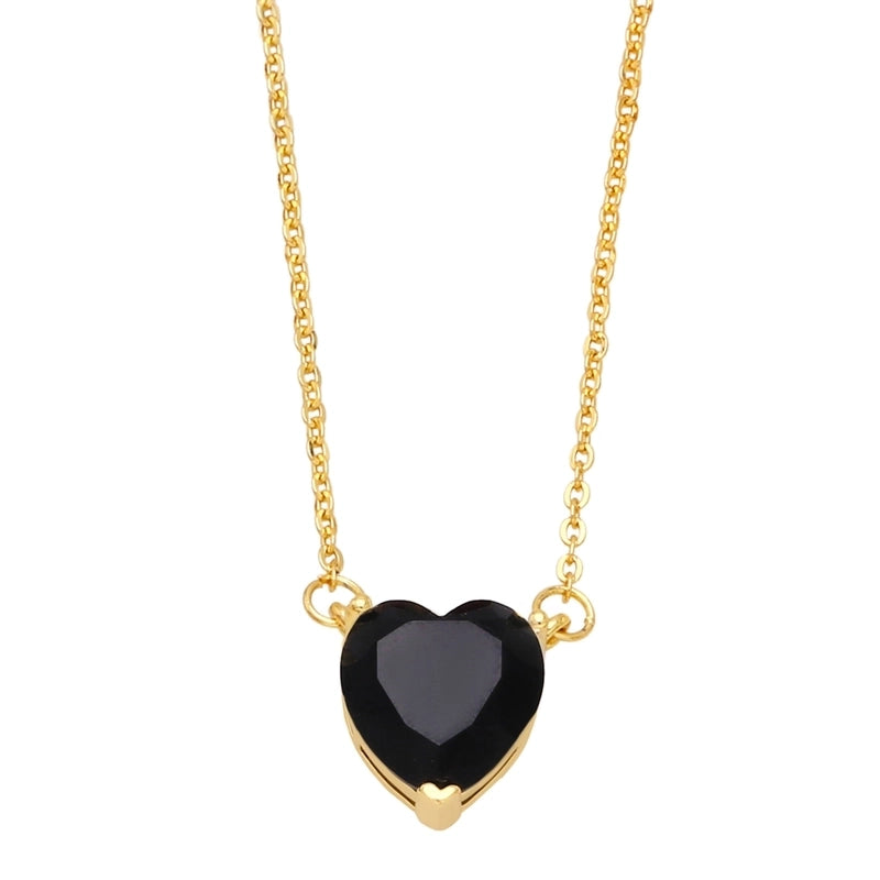 Copper Cable Chain Heart Shape Pendant Necklace