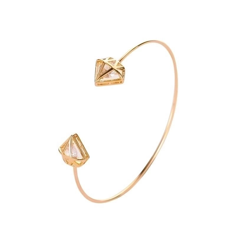 Alloy Gold Plated Silver Plated Fashion Plating Inlay Heart Shape Feather Bow Knot Bangle