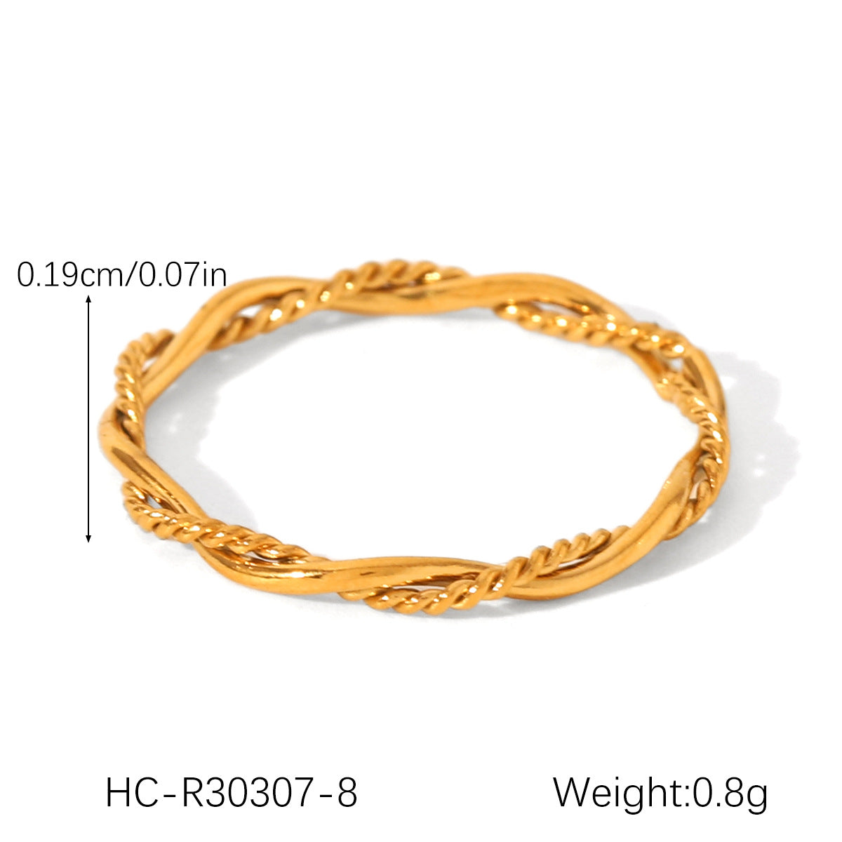 Ins Style Stainless Steel Twist Ring Female Round Bead Ring Star Chain Ring