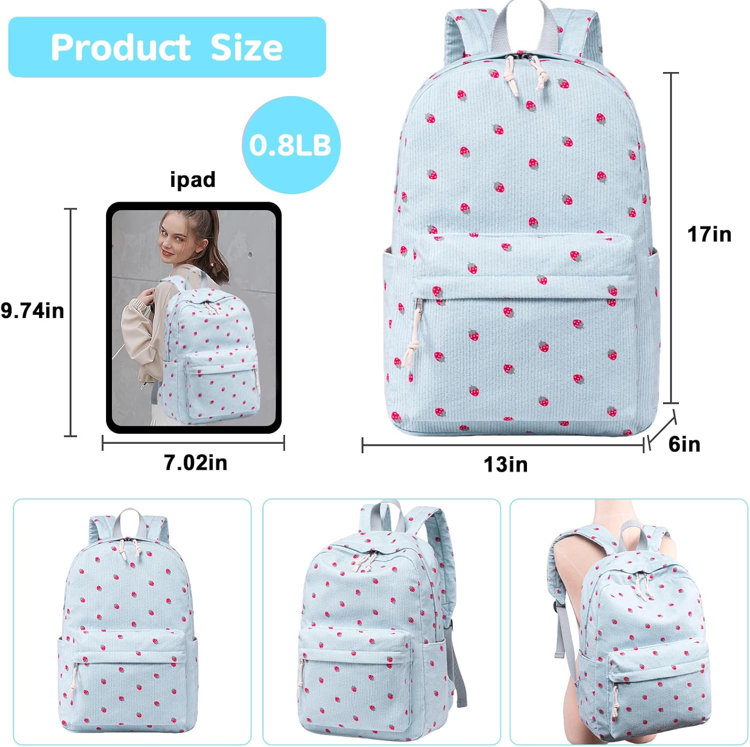 Bluboon School Backpack Teens Girls Boys Kids School Book Bags with Lunch Box Pencil Bag