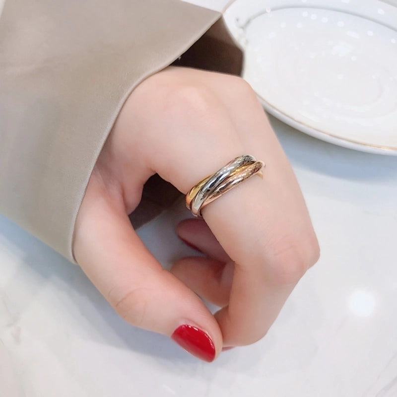 Simple Three-ring Titanium Steel Ring