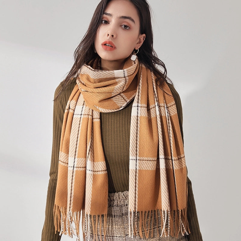 Scarf Women Winter Sweet Warm Scarf Shawl Cashmere Scarf Plaid Scarf Shawl