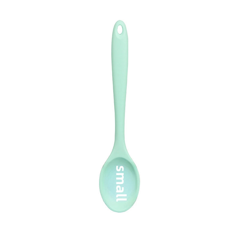 Food Grade Integrated Silicone All-inclusive Small Colander Small Soup Spoon Children Salad Mixing Spoon  In Stock