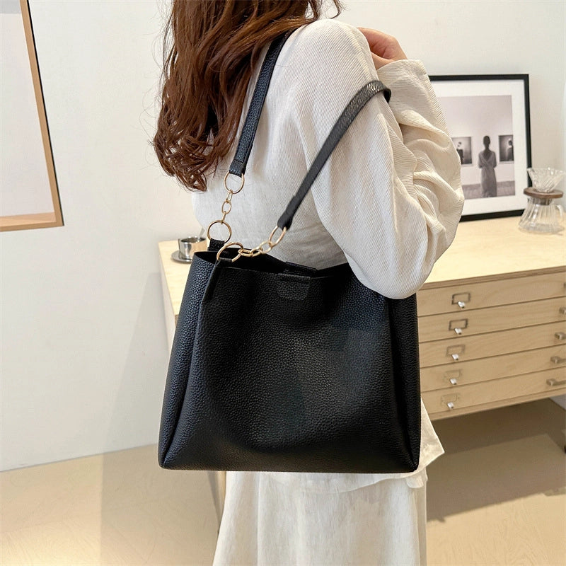 Women's Two-Piece Simple Fashionable Summer New Fashionable Commuter Large Capacity Casual Shoulder Tote Bag