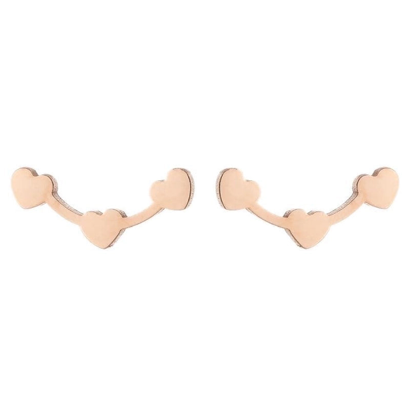 1 Pair Minimalist Heart Shape Plating 304 Stainless Steel 18K Gold Plated Earrings
