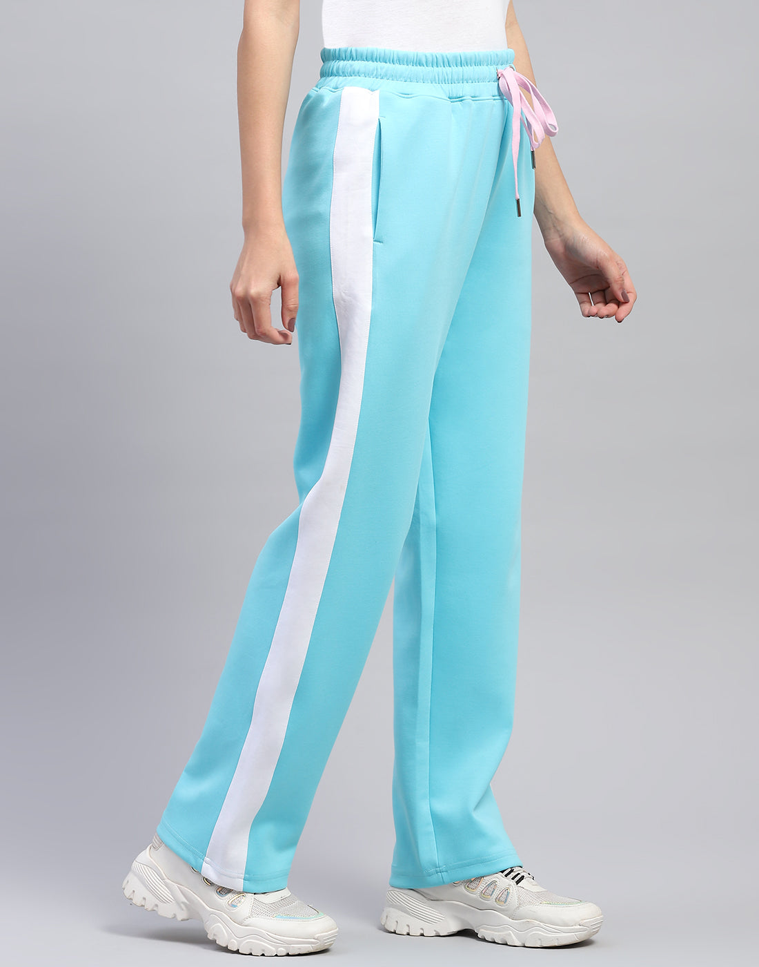 Women Turquoise Blue Solid Regular Fit Lower