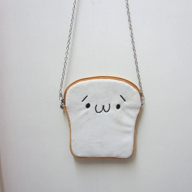 Women'S Mini Plush Fruit Bread Fashion Zipper Crossbody Bag