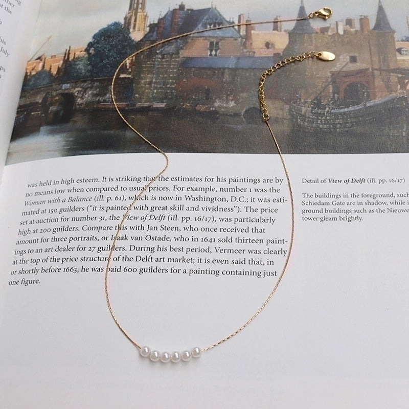 Pearl 304 Stainless Steel 18K Gold Plated Plating Necklace