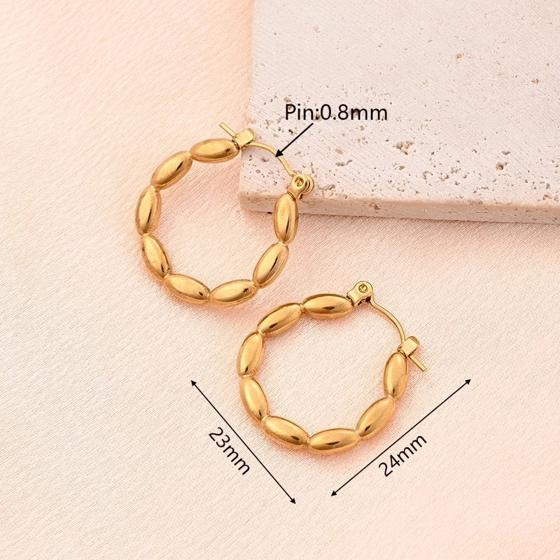 1 Pair/Package Casual Vintage Style Minimalist Geometric Heart Shape Solid Color Irregular Polishing Plating 304 Stainless Steel 18K Gold Plated Earrings