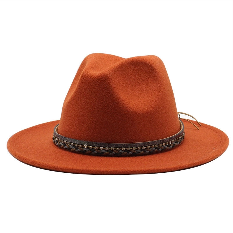 Wish Designed Minority Style Men And Women Couple Big Along Jazz Hat Wool Top Hat