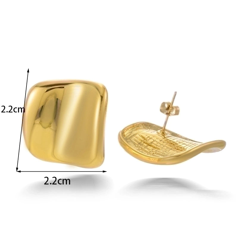 1 Pair Minimalist Solid Color Heishi 304 Stainless Steel Ear Studs