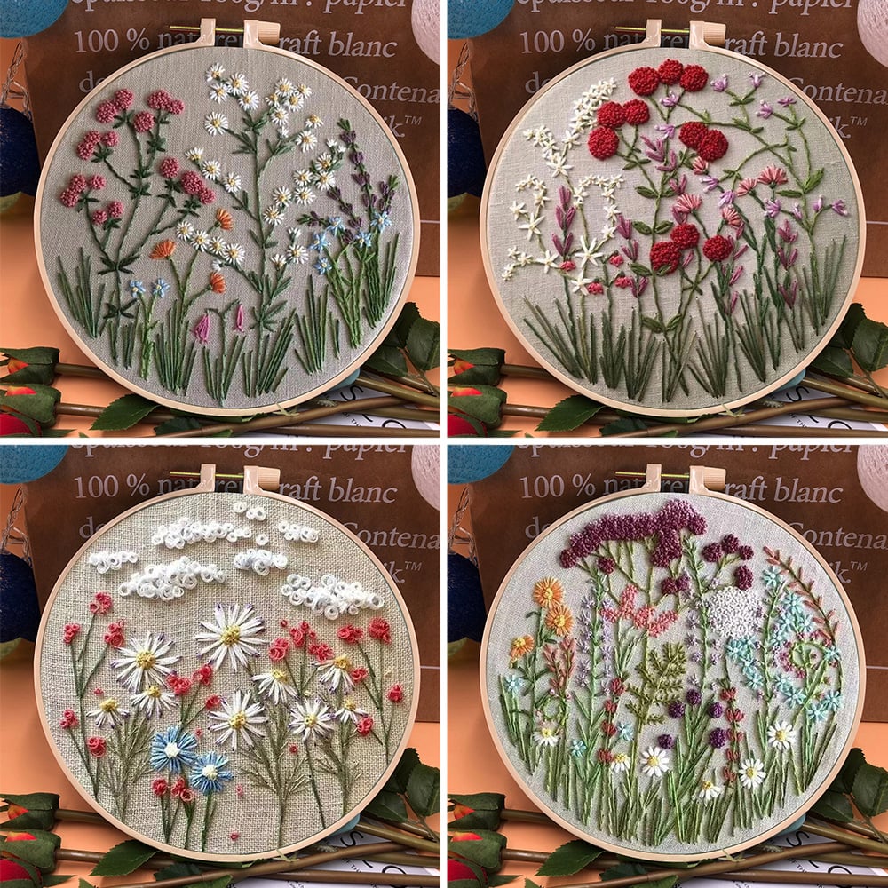 Perfect Gift - Embroidery  Hoop Flower Kit for Beginner