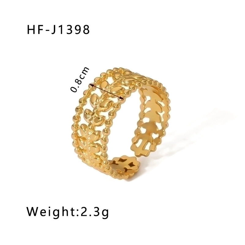 Stainless Steel 18K Gold Plated Modern Style Plating Geometric Open Rings