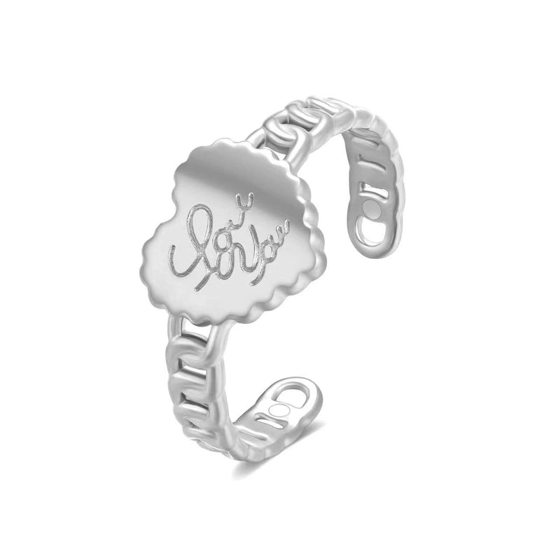30 Pieces Casual French Style Leaf 304 Stainless Steel 18K Gold Plated Plating Open Rings