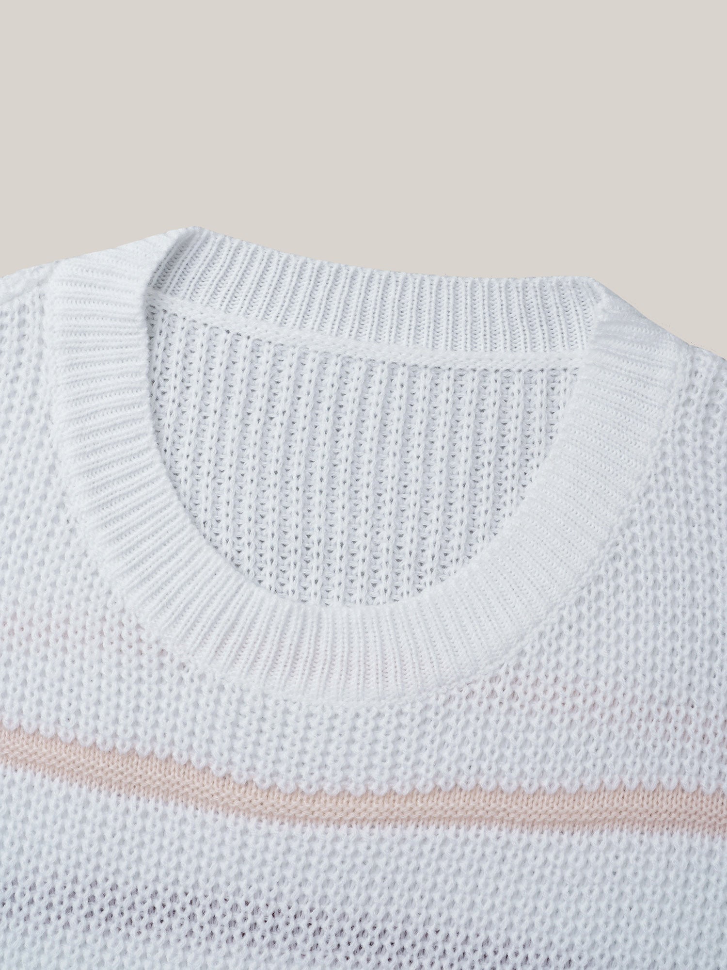 Multi-Color Textured Balloon Sleeve Pullover