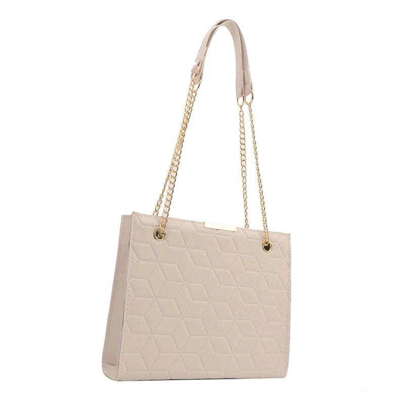 Women's Pu Leather Solid Color Classic Style Zipper Tote Bag
