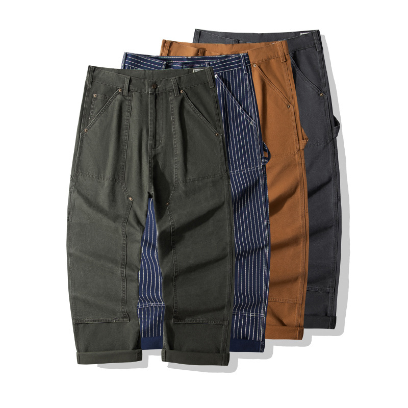 Men's Casual Striped Canvas Cargo Pants