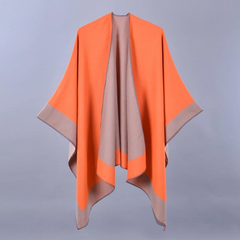 Women's Casual Color Block Imitation Cashmere Shawl