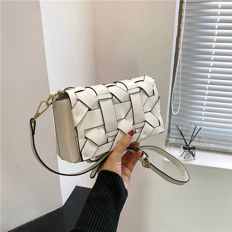 3 Pieces Women'S Pu Leather Solid Color Streetwear Sewing Thread Square Zipper Crossbody Bag