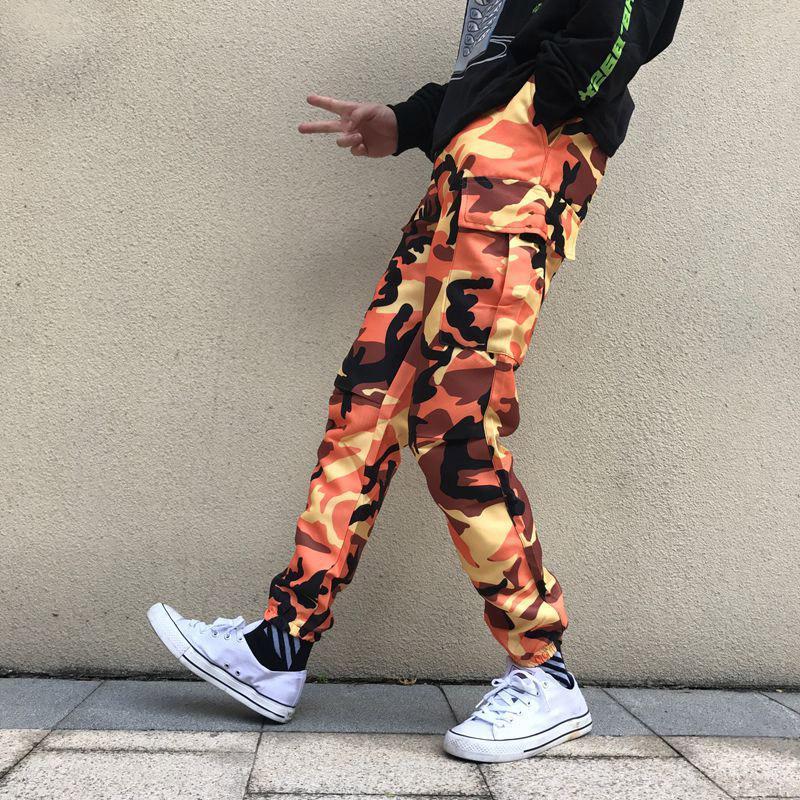 High Waisted Camo Cargo Pants