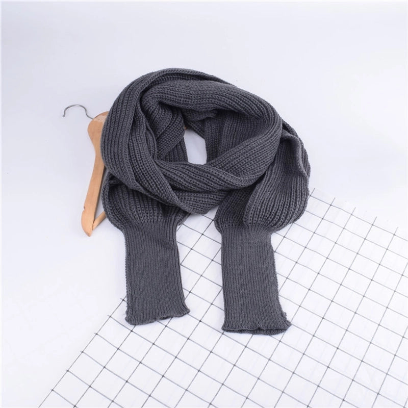 Autumn And Winter Wool Scarf Men And Women's Long Neck Shawl With Sleeves Knitted Scarf
