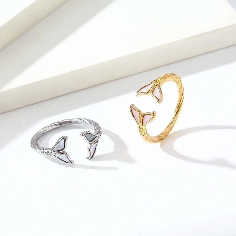 Elegant Lady Fish Tail Titanium Steel Rings