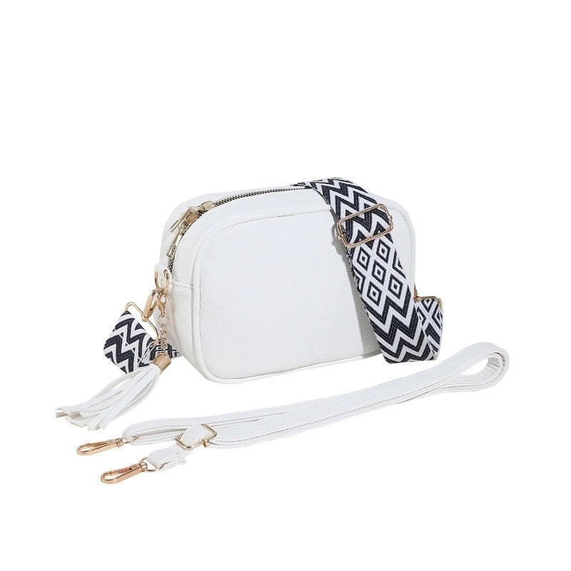 Women's Small Pu Leather Solid Color Basic Vintage Style Square Zipper Shoulder Bag Crossbody Bag Square Bag