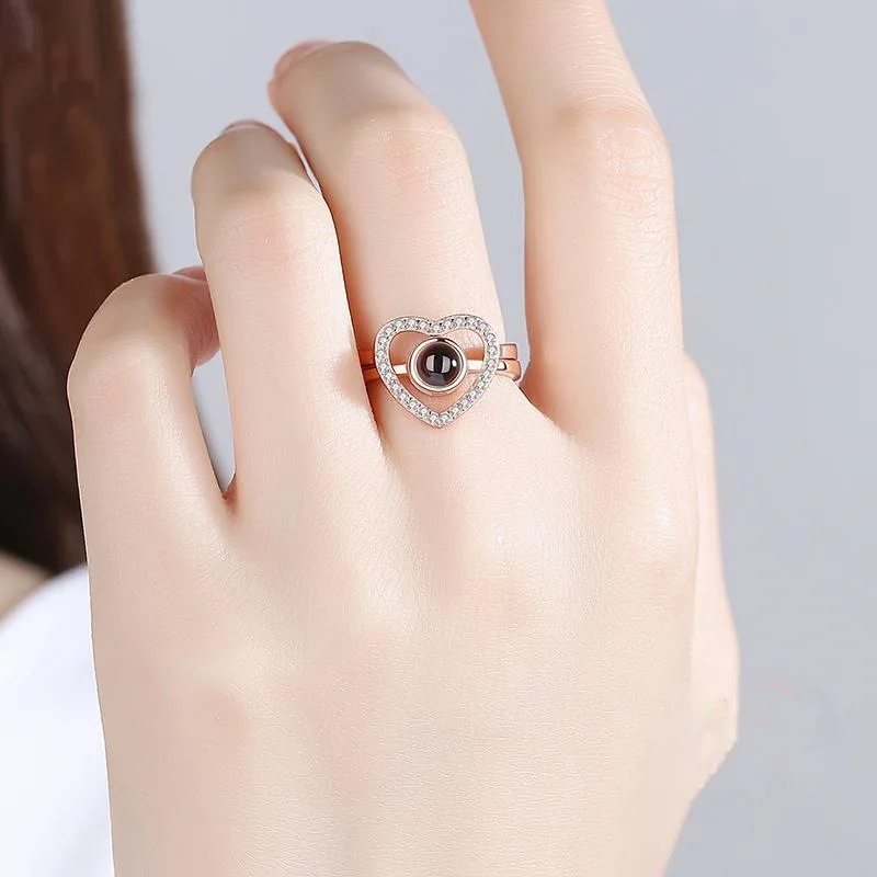 I Love You Open Couple's Ring Love 2 in 1 Ring Customized Projection Ring